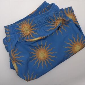 Barebottom Sunburst Printed Swim Shorts Lined Pockets Mens Large 5.5"